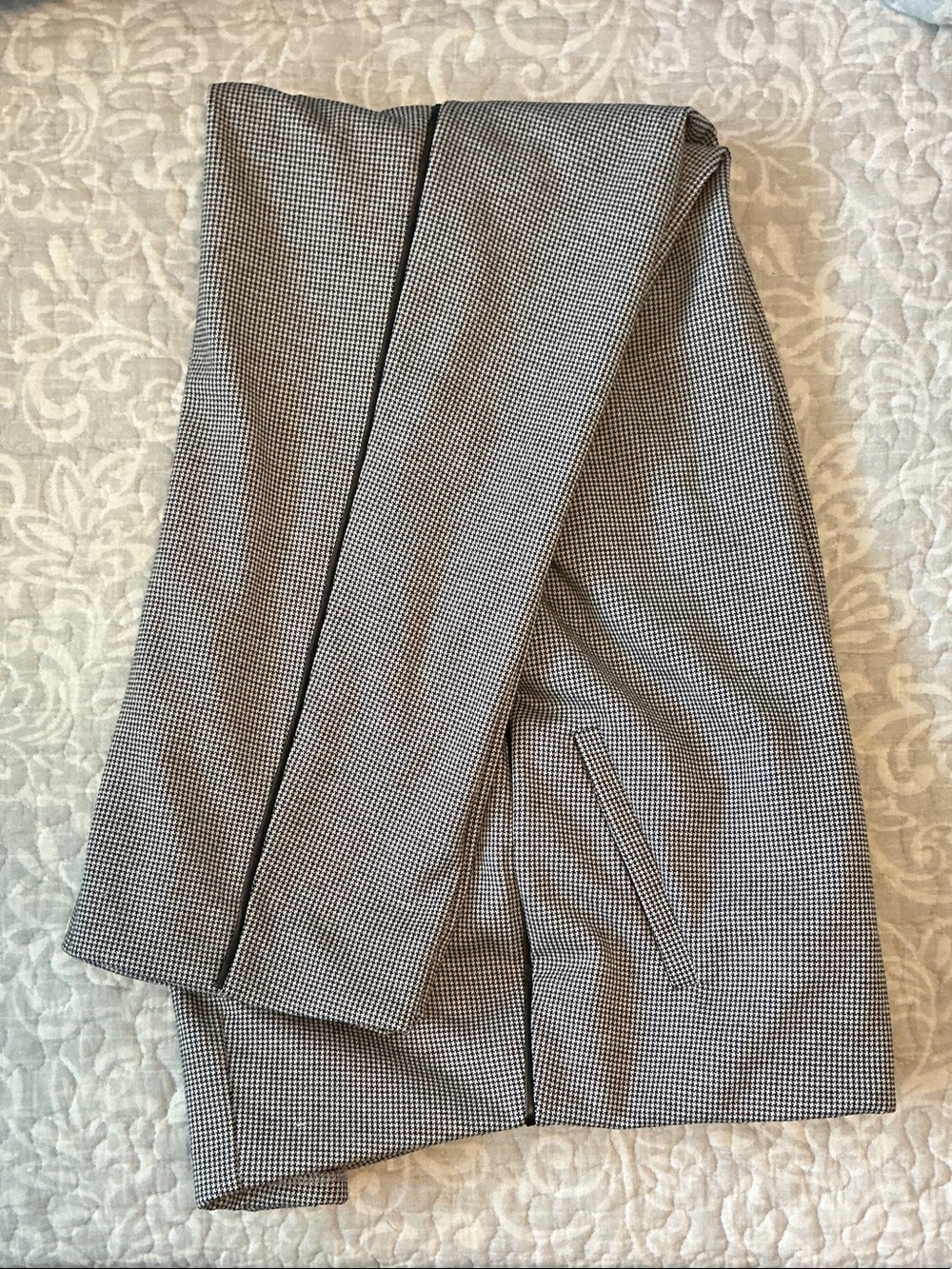 Chico's Black and White Houndstooth Trousers
